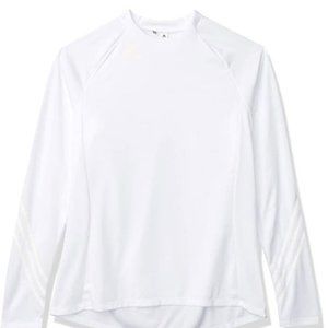 Adidas Golf No-Show Mock Long Sleeve Tee, White, Medium (NWT)